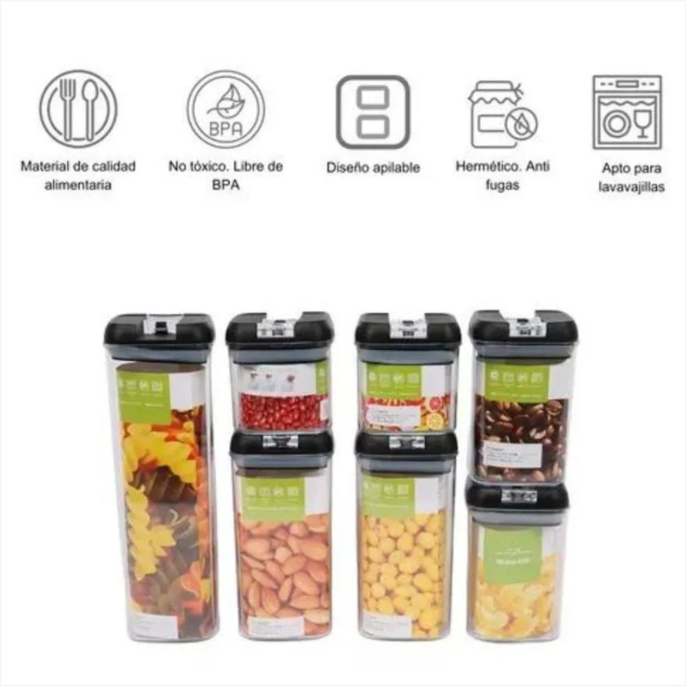 Recipientes Organizadores Comida Herméticos Sellables Set X7
