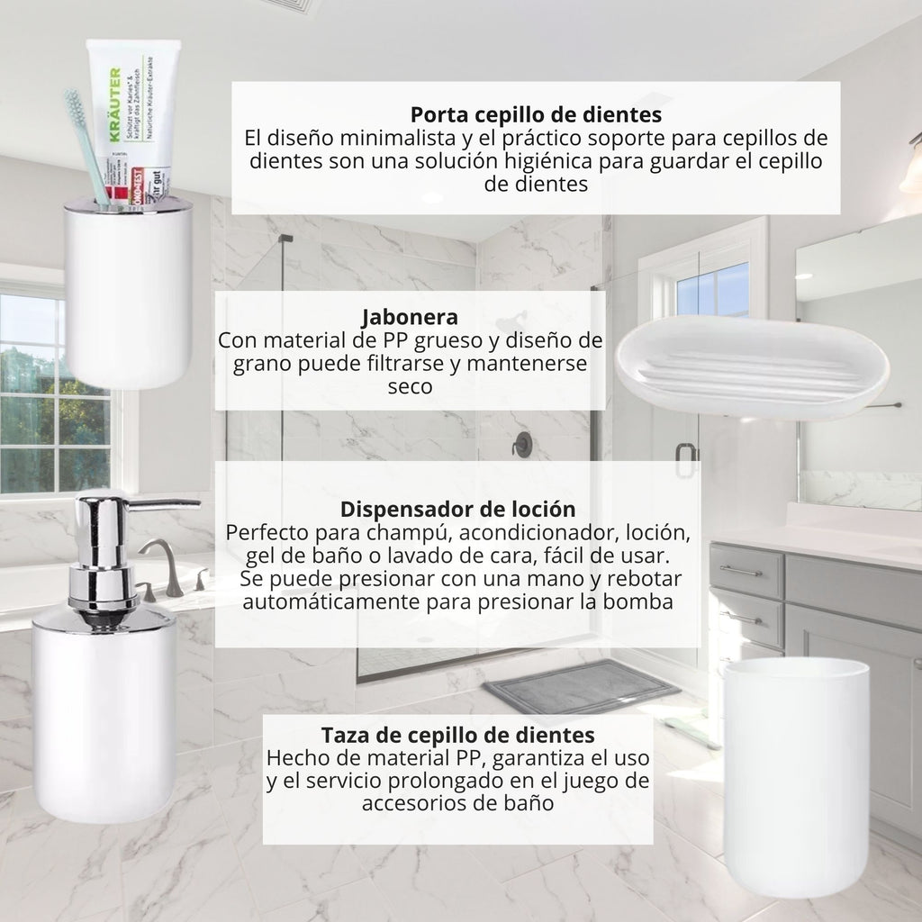 Set Accesorios De Lujo Para Baño 6 Piezas