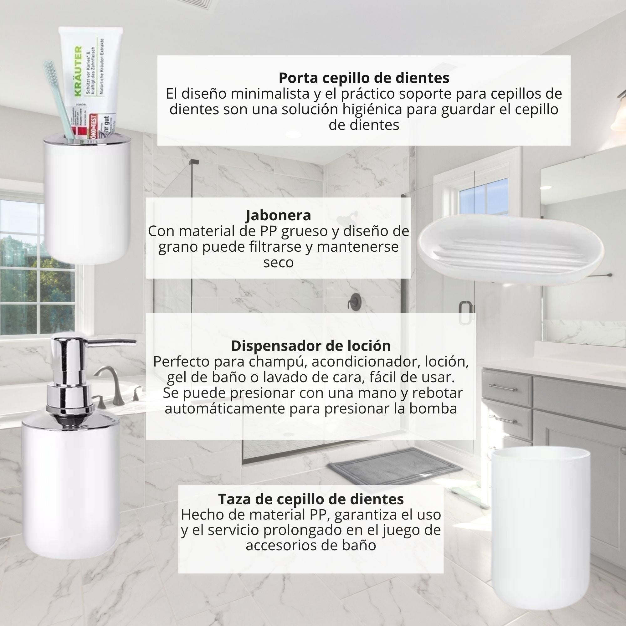 Set Accesorios De Lujo Para Baño 6 Piezas